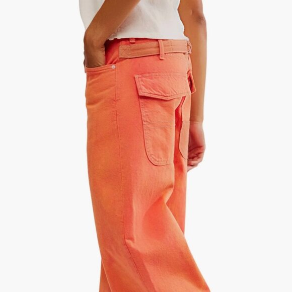 NWT FREE PEOPLE We The Free Waterfall Baggy Wide Leg Jeans Boho Size 24S $148 - Picture 5 of 16